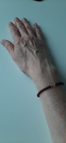Customer photo review of Ruby Bracelet - Faceted Pearls