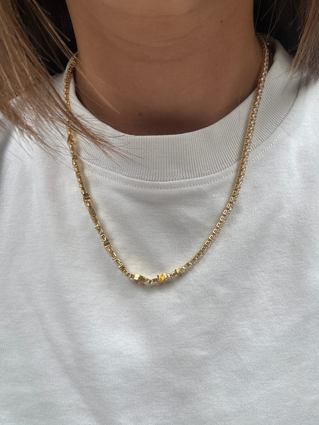Customer photo review of Custom Name Tennis Necklace