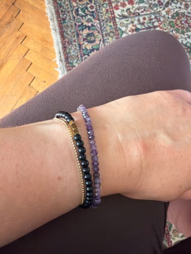 Customer photo review of Amethyst Bracelet - Faceted Beads