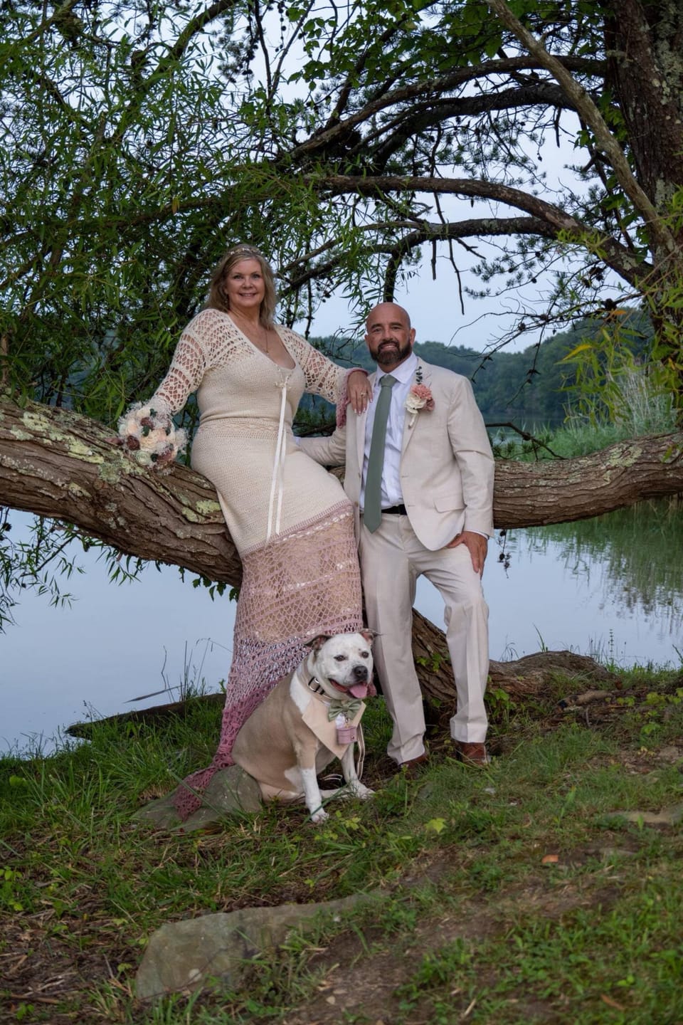 Customer photo review of Dusty Sage Necktie- Men’s Tie for Wedding