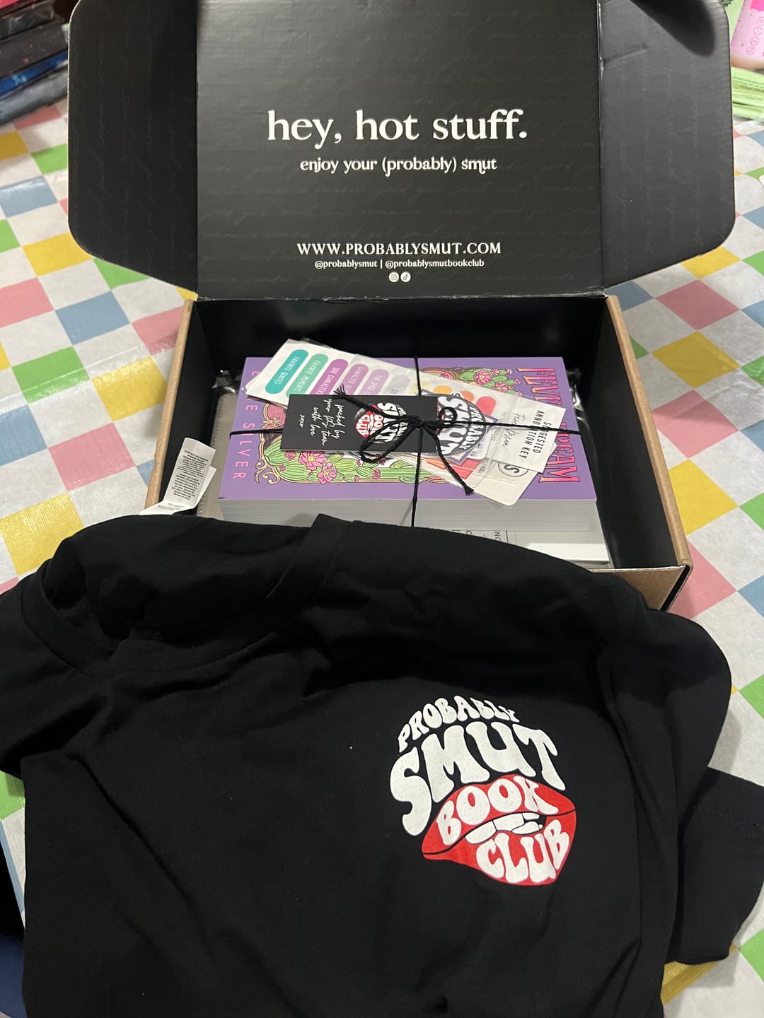 Customer photo review of smut slut book club subscription