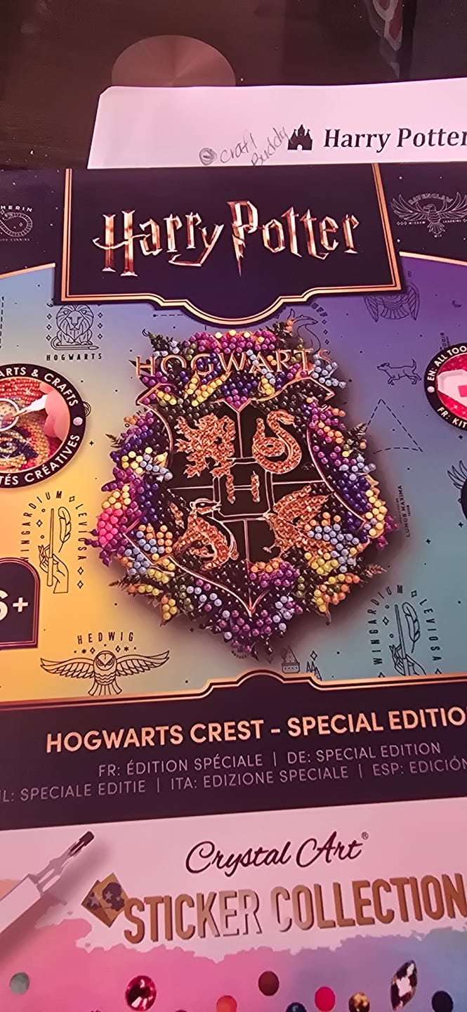 Customer photo review of Harry Potter Hogwarts Crest Crystal Art Sticker Special Edition
