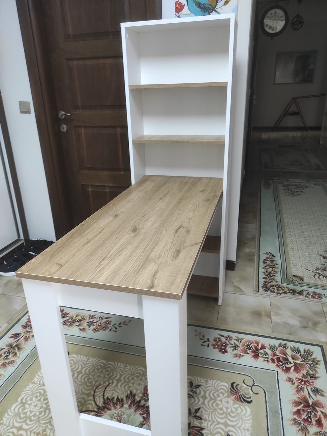 Customer photo review of Rani BJ113 Raflı Manikür Masası Makyaj Masası Sepet Ceviz - Beyaz