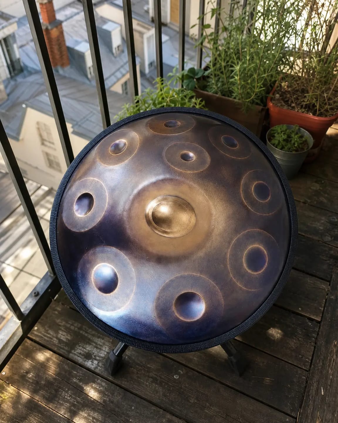 Customer photo review of Handpan Galaxy Kurd D-Moll 10 Noten – Violett-Verlauf
