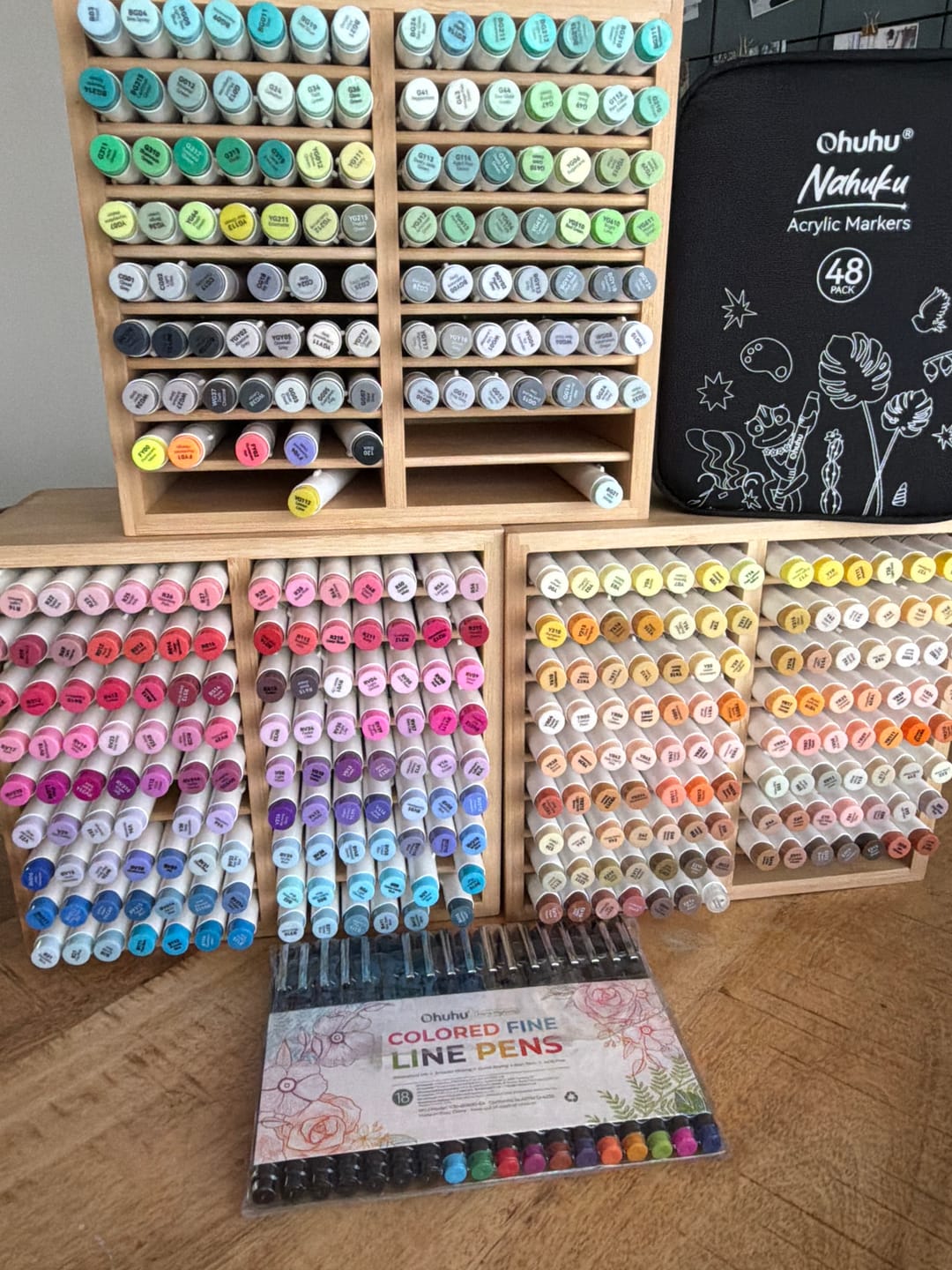 Customer photo review of Ohuhu Honolulu 120 Colors Dual Tips Alcohol Art Markers (New Color Codes)