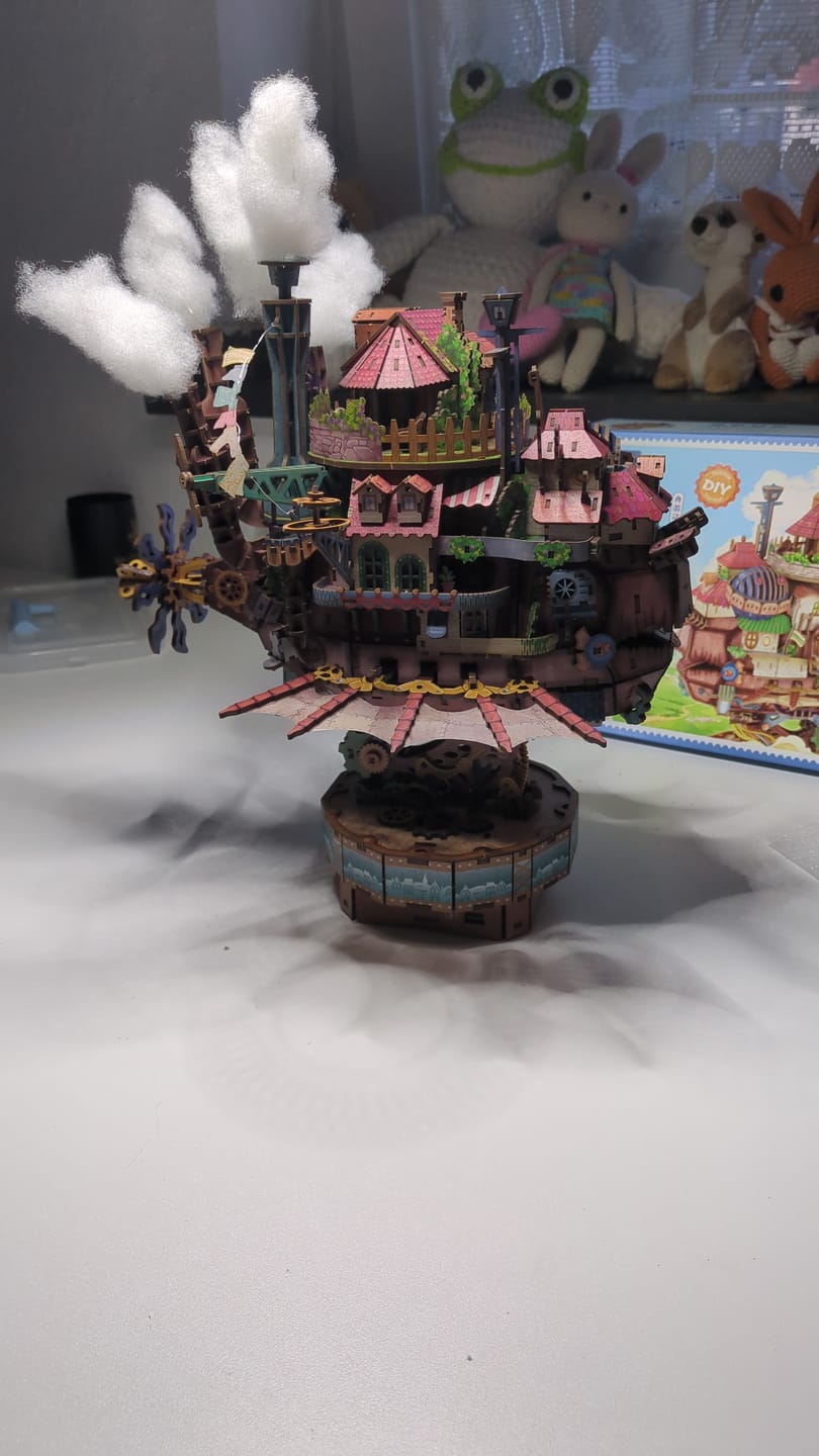 Customer photo review of Motorized Walking Castle Mechanical 3D Wooden Puzzle Kit