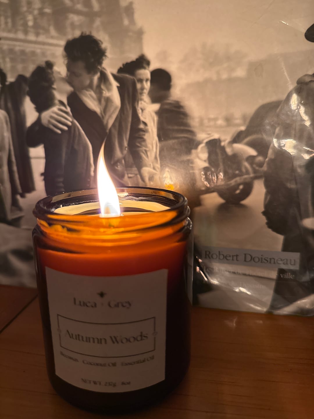 Customer photo review of Autumn Woods Beeswax Candle