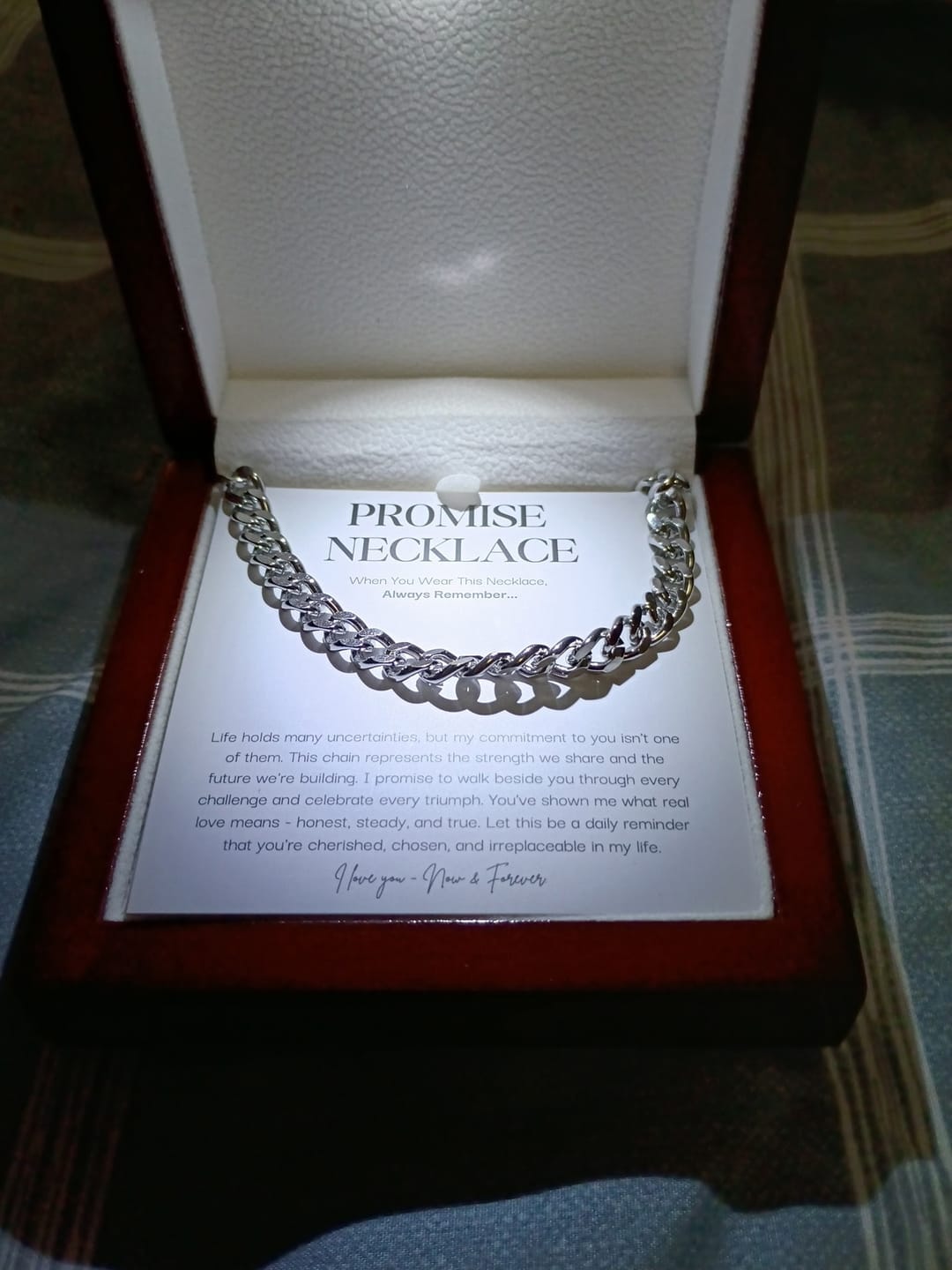 Customer photo review of Sterling Silver Promise Necklace