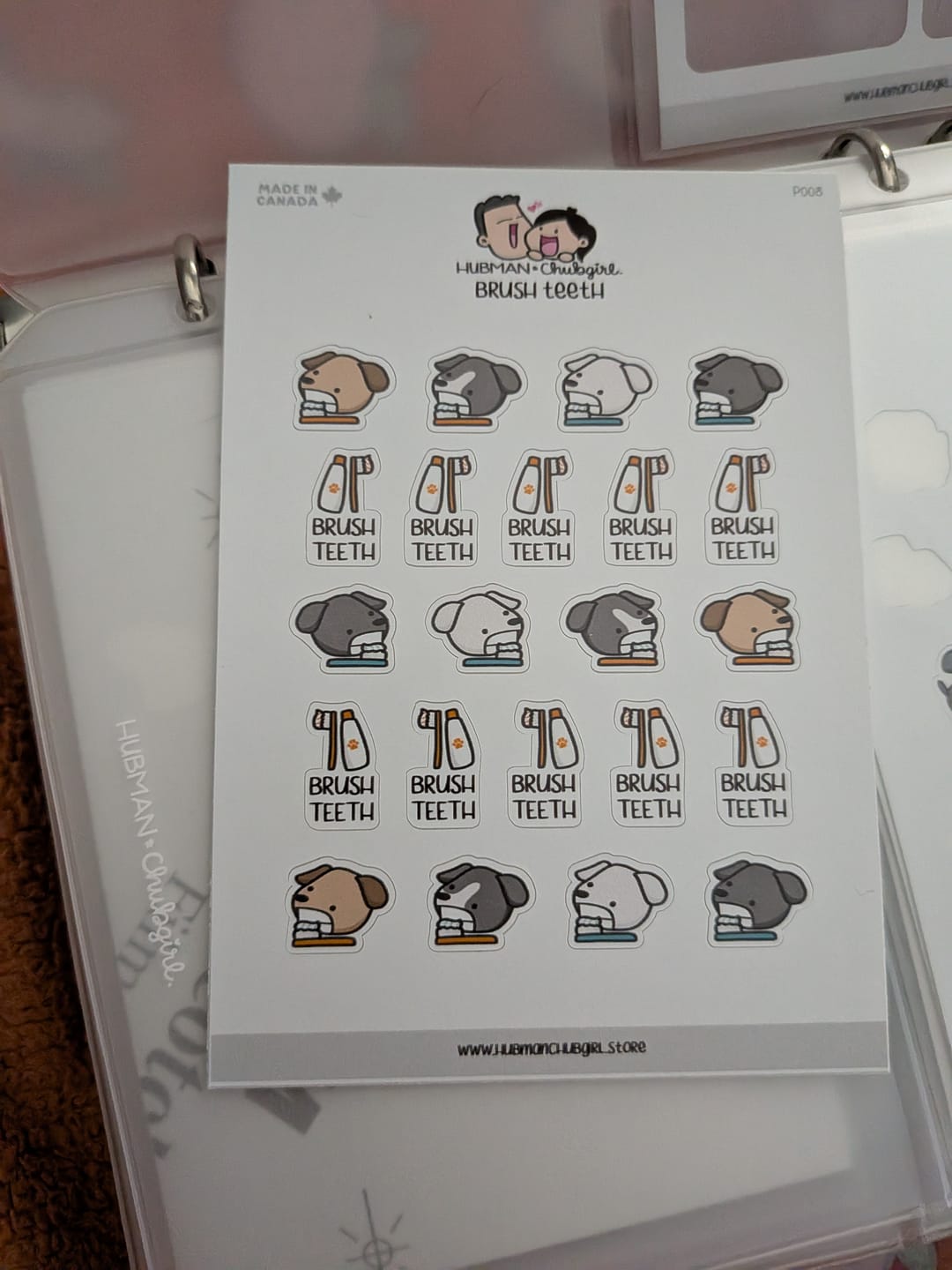 Customer photo review of Brush Teeth Planner Stickers