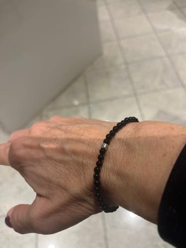 Customer photo review of Obsidian Bracelet - Pearls