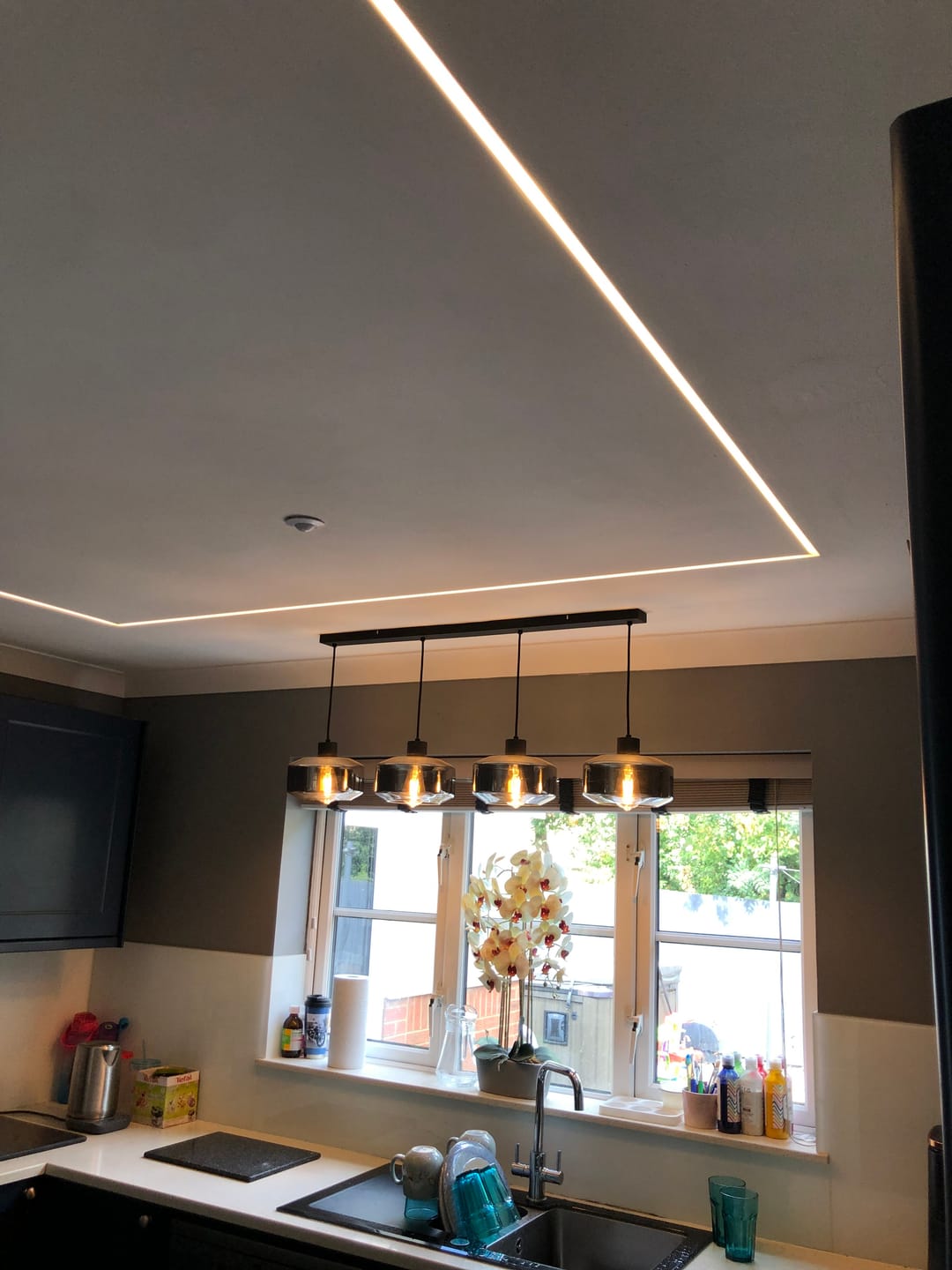 Customer photo review of 2 Meters Trimless 12mm Wide Plaster-In Aluminum LED Profile Channel with Frosted Diffuser & Accessories for LED Strip Lighting