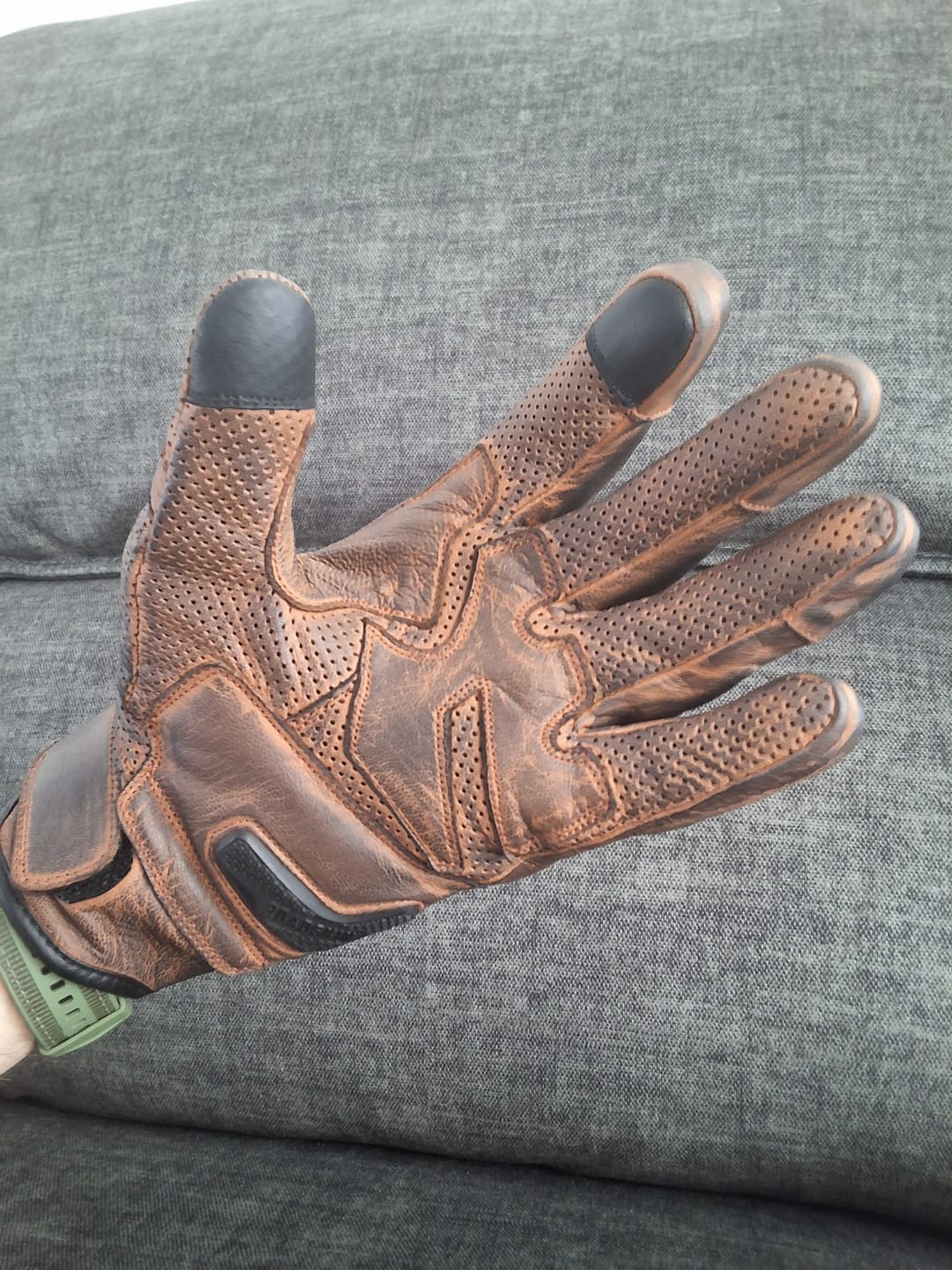 Customer photo review of Roadskin Summer Motorcycle Gloves