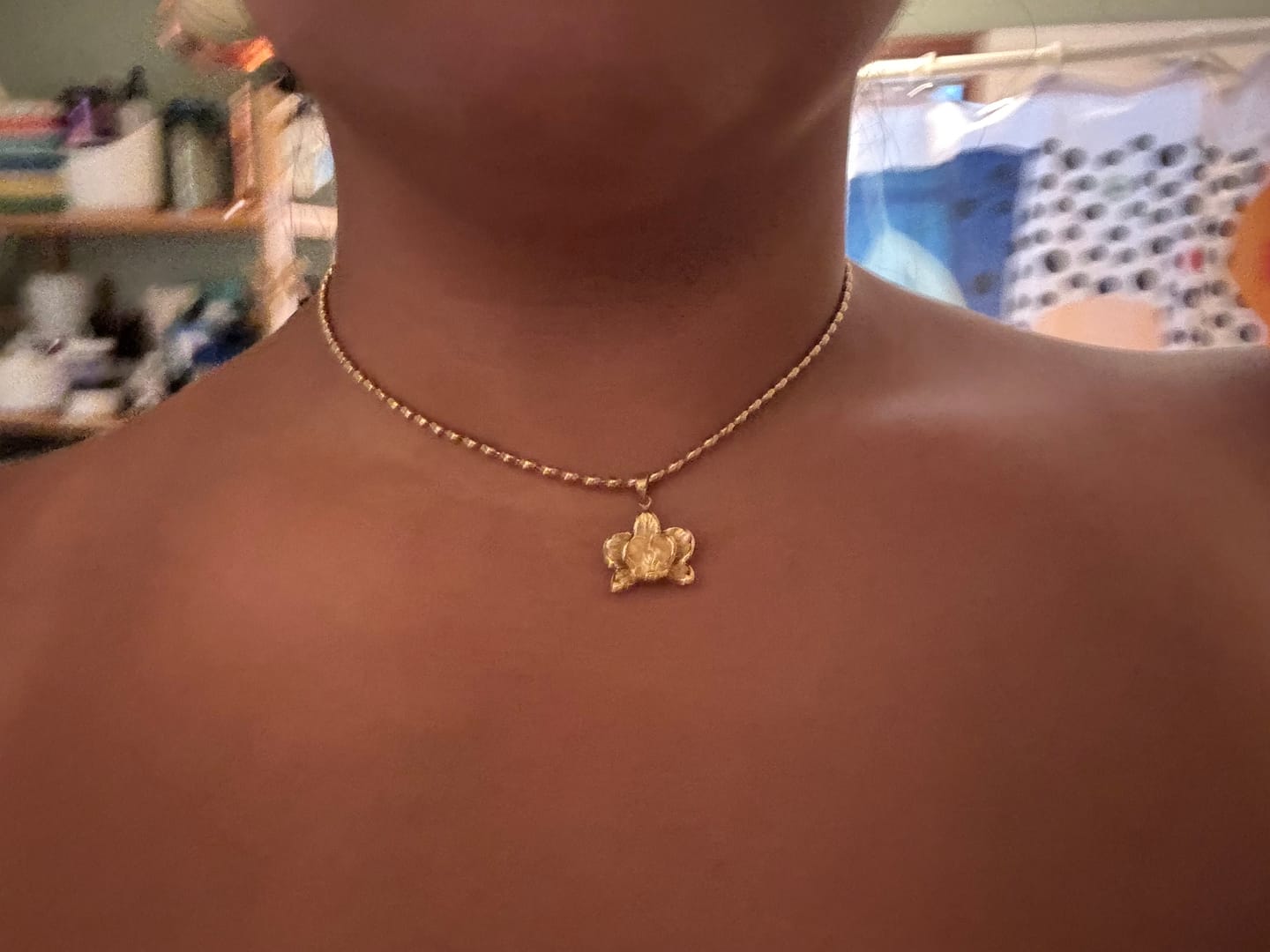 Customer photo review of Orchid Flower Necklace