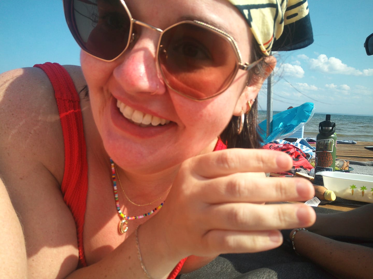 Customer photo review of Marvello Initial Necklace
