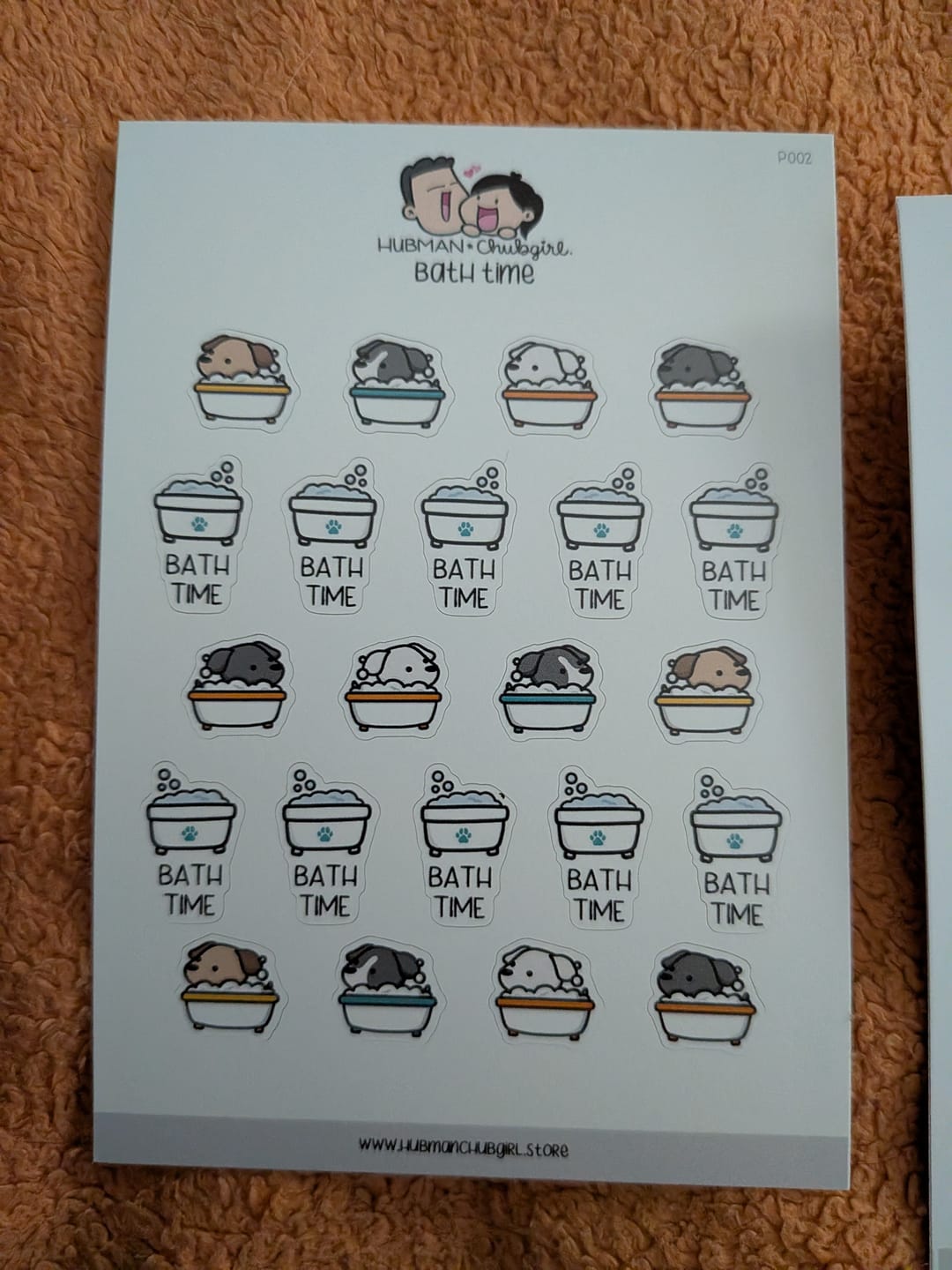 Customer photo review of Bath Time Planner Stickers