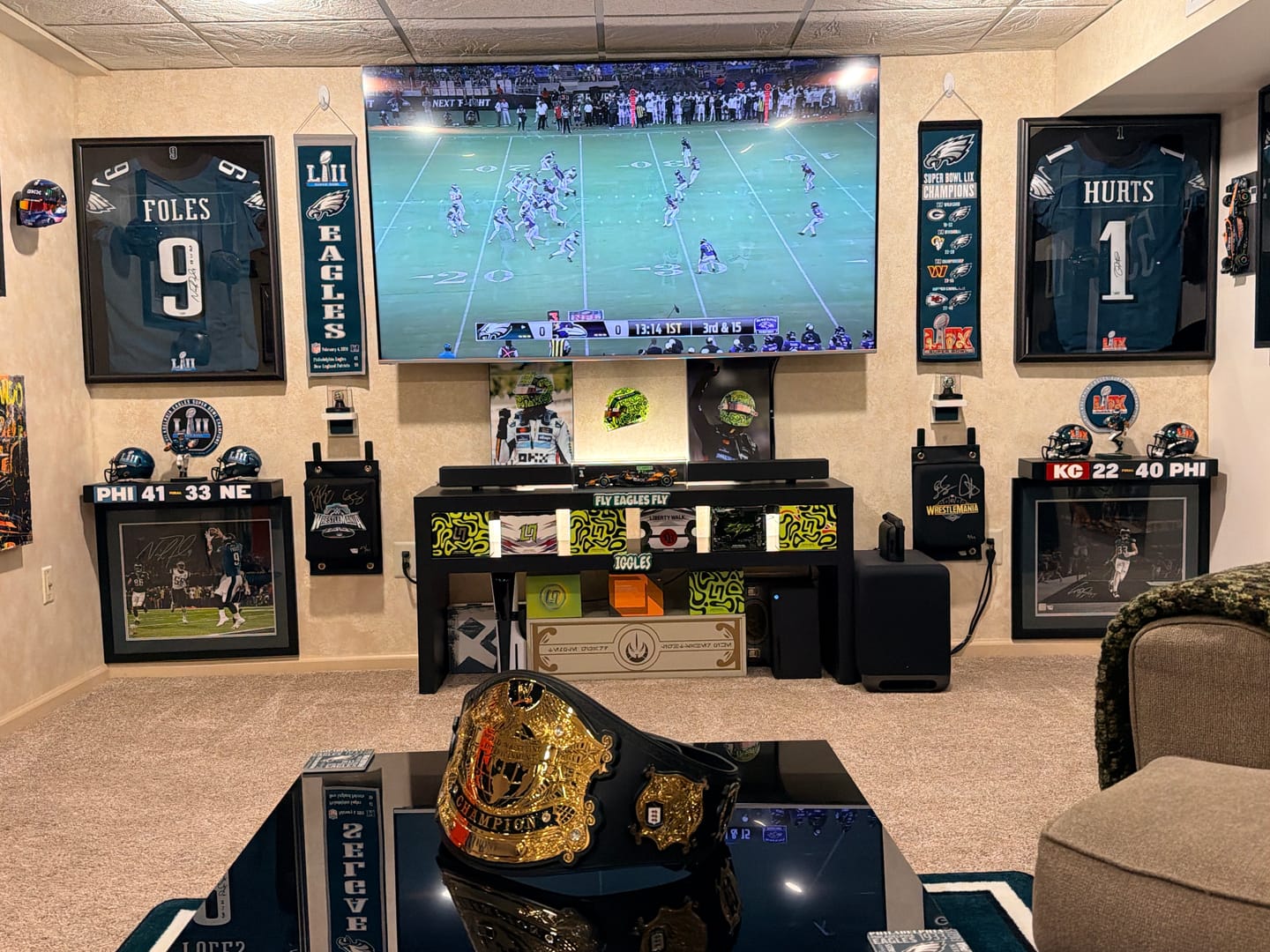 Customer photo review of Philadelphia Eagles - Hex Head EXCLUSIVE "Go Birds" Wordmark 3D Metal Wall Art