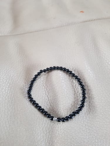 Customer photo review of Obsidian Bracelet - Pearls