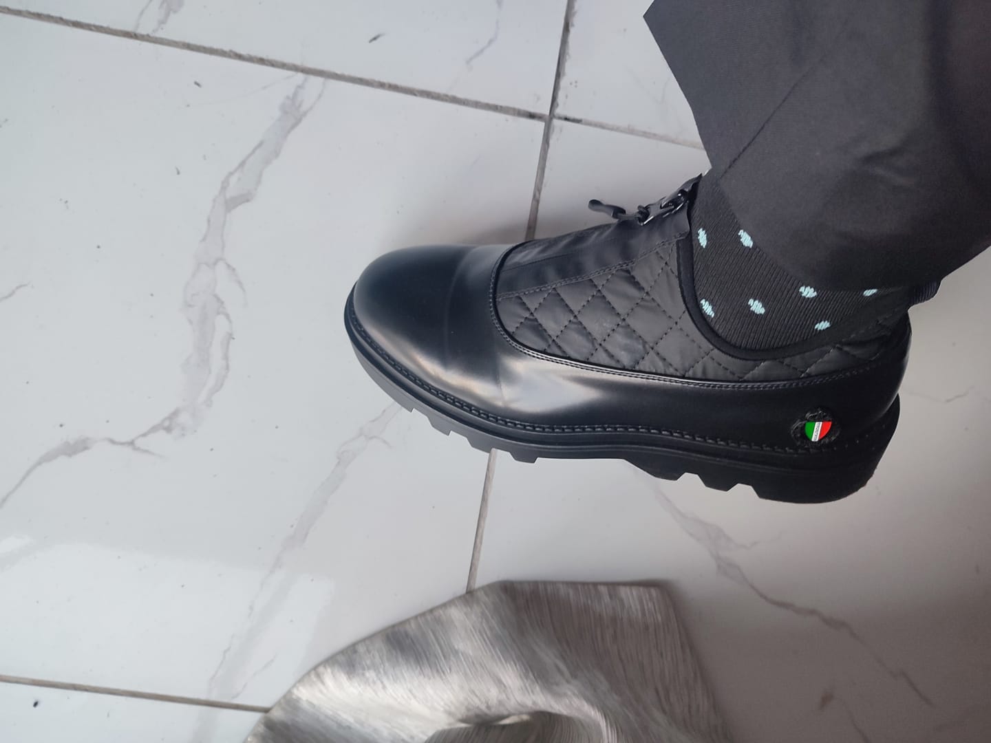 Customer photo review of Mazerata Vinchey 3 Nylon / Faux Wax Shoe - Black