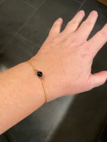 Customer photo review of Obsidian Bracelet - Natural Cord