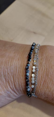 Customer photo review of Obsidian Bracelet - Snowflake Obsidian