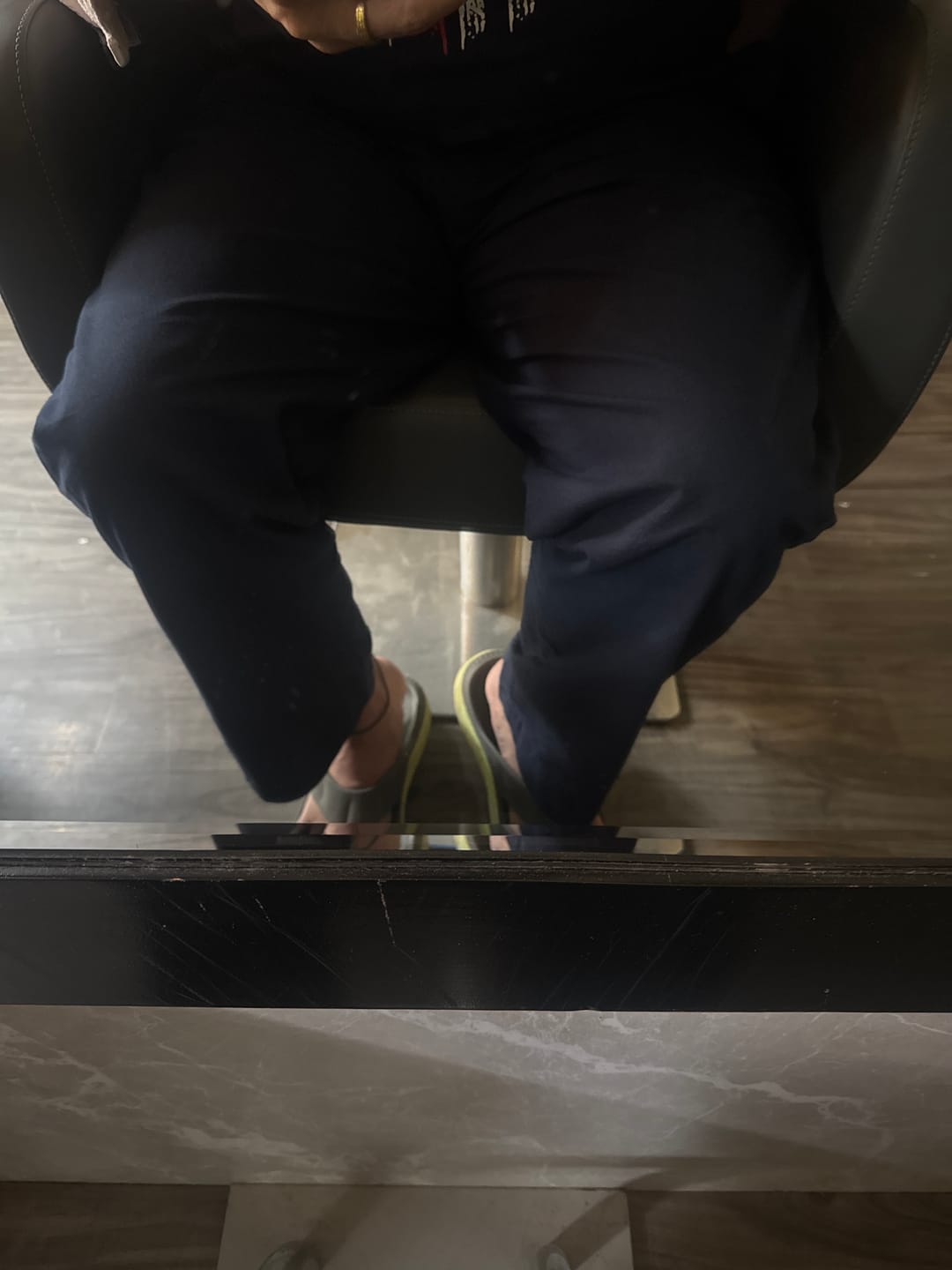 Customer photo review of Men Navy Blue Cotton Pant