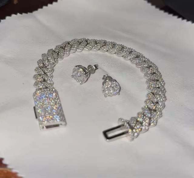 Customer photo review of VVS Moissanite Earrings Screw Back For Men Iced Out 925 Silver