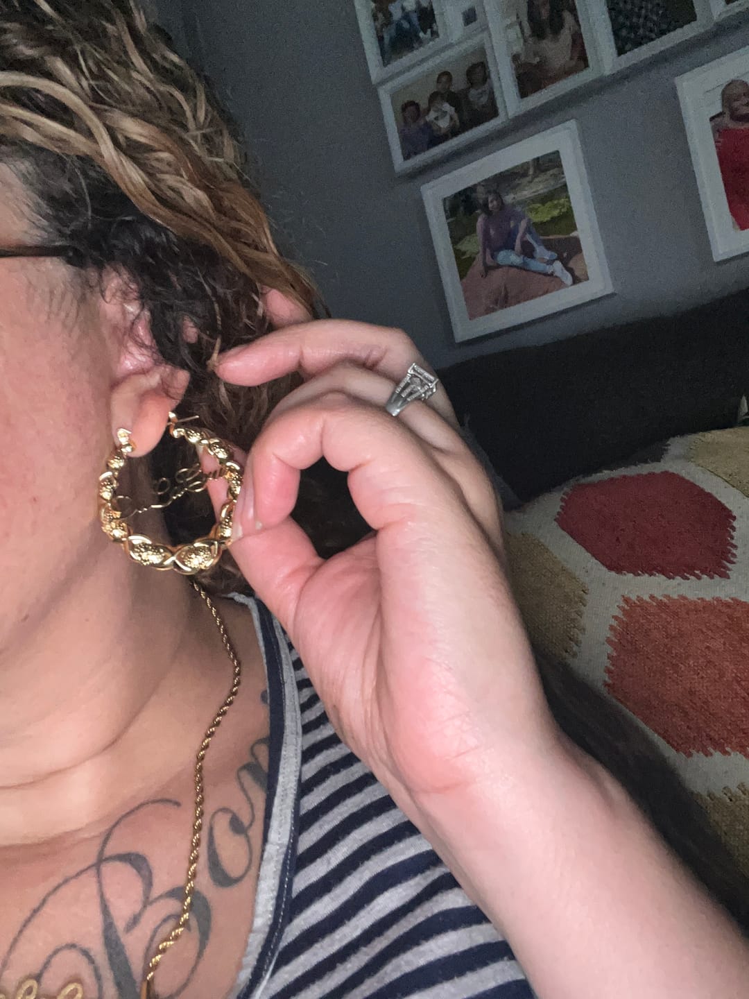 Customer photo review of XOXO Name Hoop Earrings