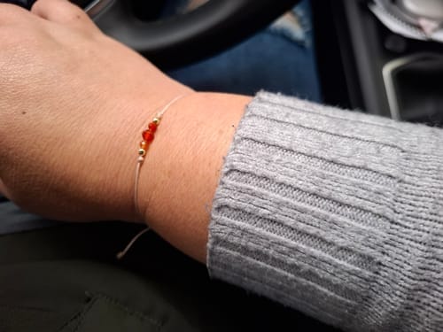 Customer photo review of Carnelian Bracelet - Natural Cord