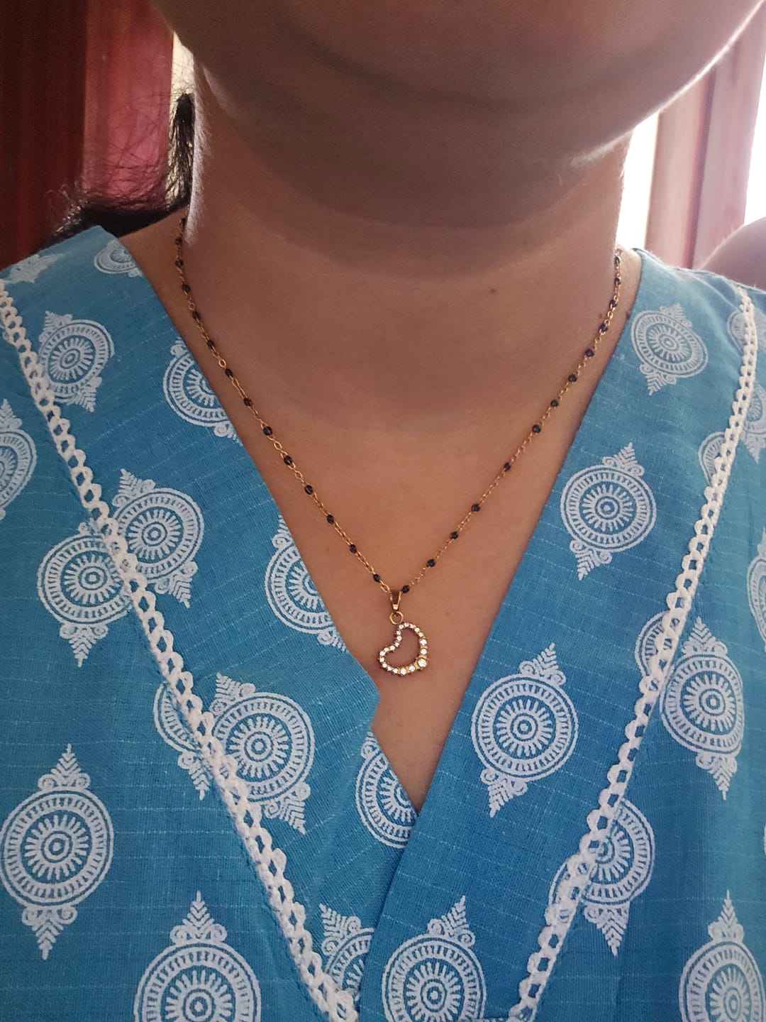 Customer photo review of Halo Heart Demifine Mangalsutra