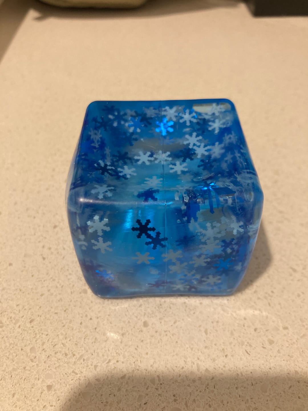Customer photo review of Jelly Cube Squishy - Blue Snowflake 3 Pack