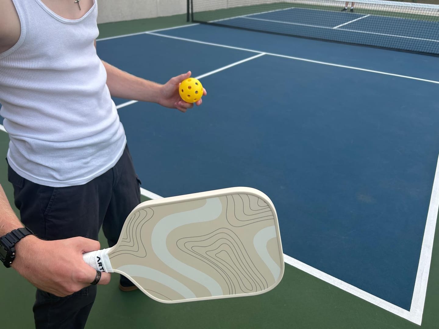 Customer photo review of ARTI Fiberglass "Sandstorm" Pickleball Paddle Set - USA Pickleball Approved