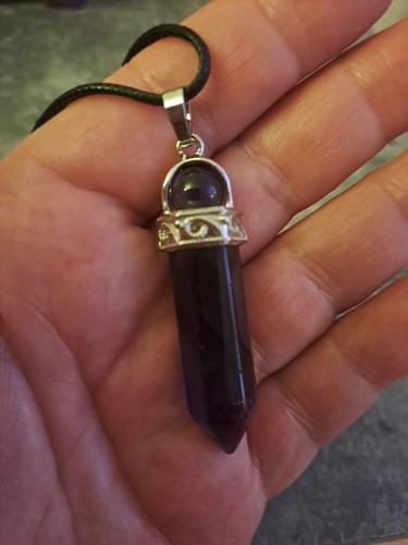Customer photo review of Amethyst Necklace