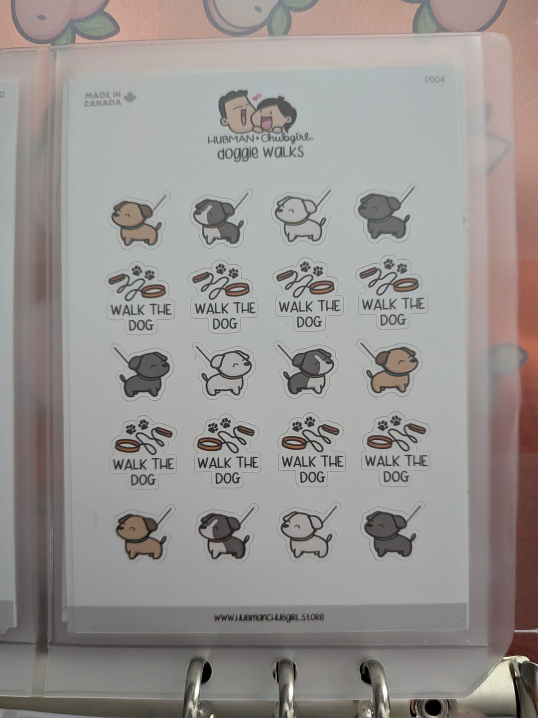 Customer photo review of Doggie Walks Planner Stickers