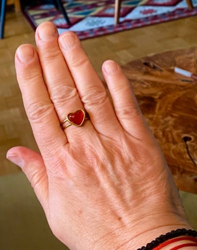 Customer photo review of Carnelian Ring - Heart Shape