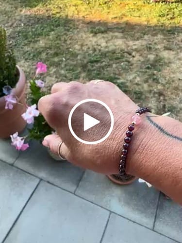 Customer photo review of Ruby Bracelet - Faceted Pearls