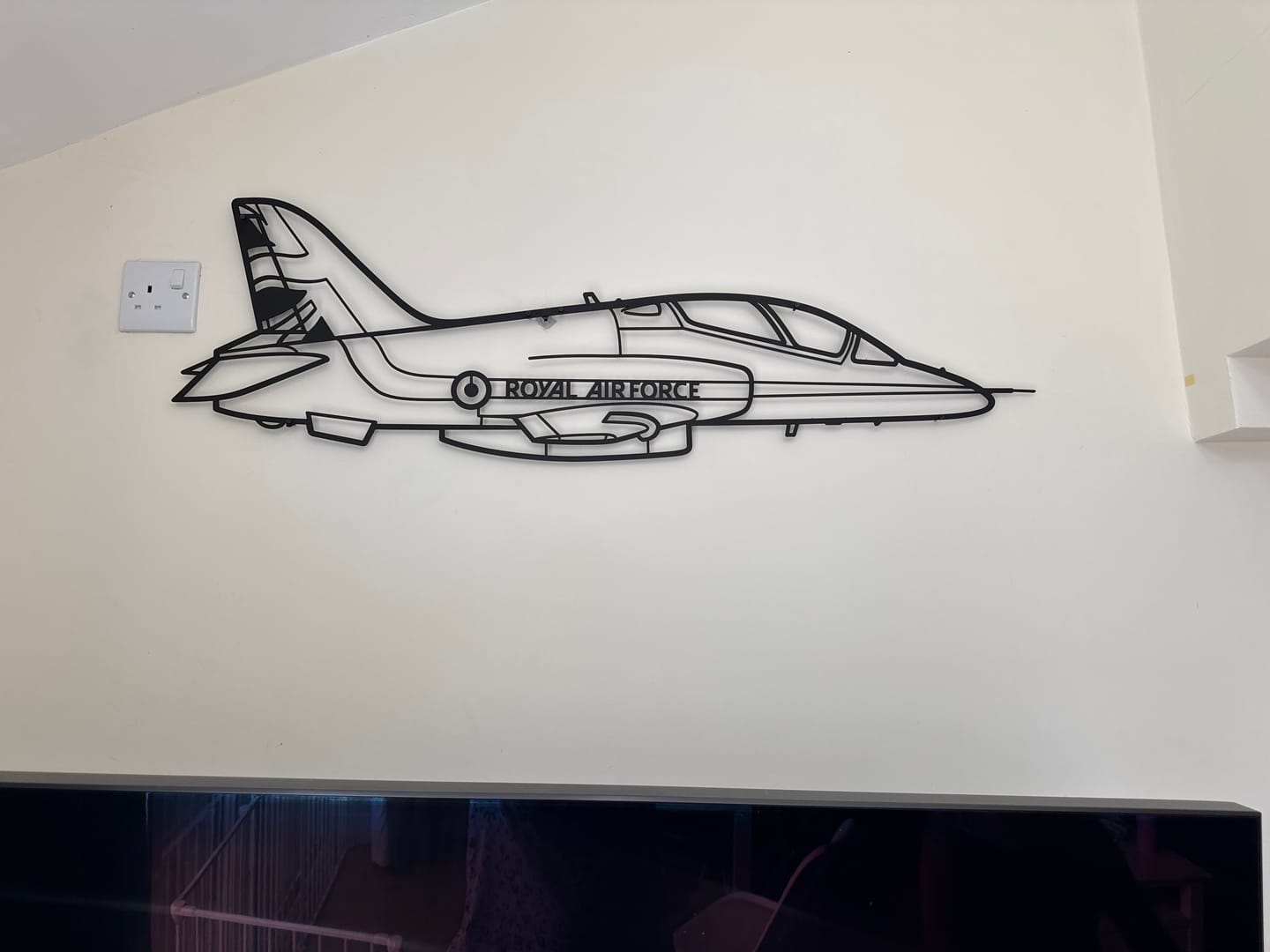 Customer photo review of Your Custom Aircraft Silhouette Metal Wall Art