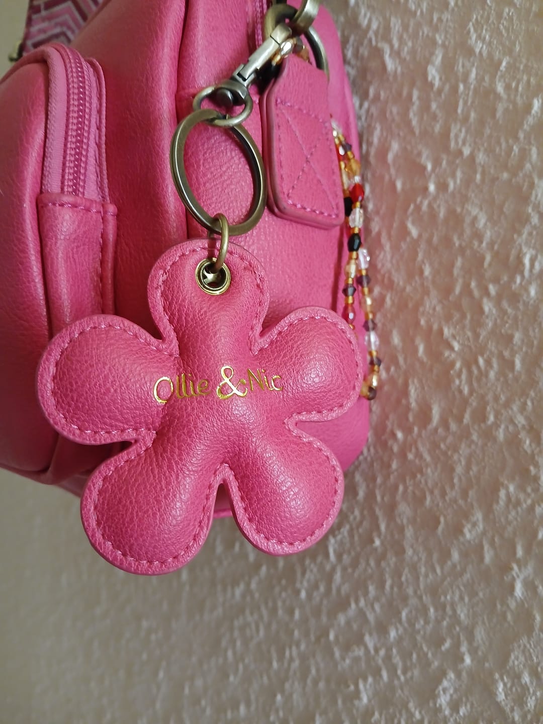 Customer photo review of Flower Bag Charm - Fuchsia