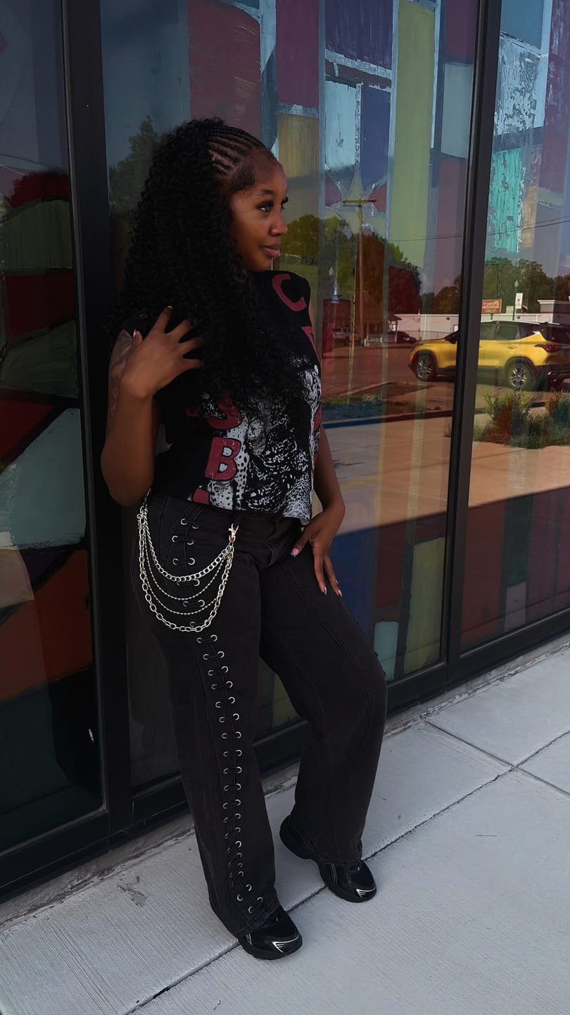Customer photo review of 90s Leopard Waffle Tank-559