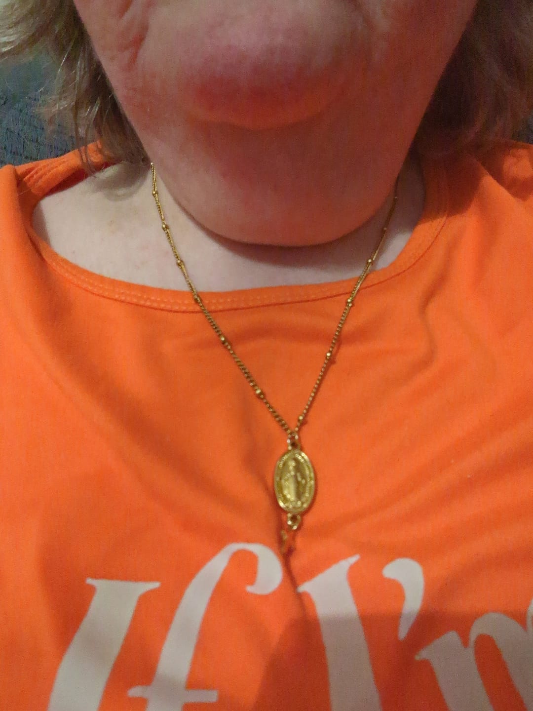 Customer photo review of The Miraculous Medal Necklace
