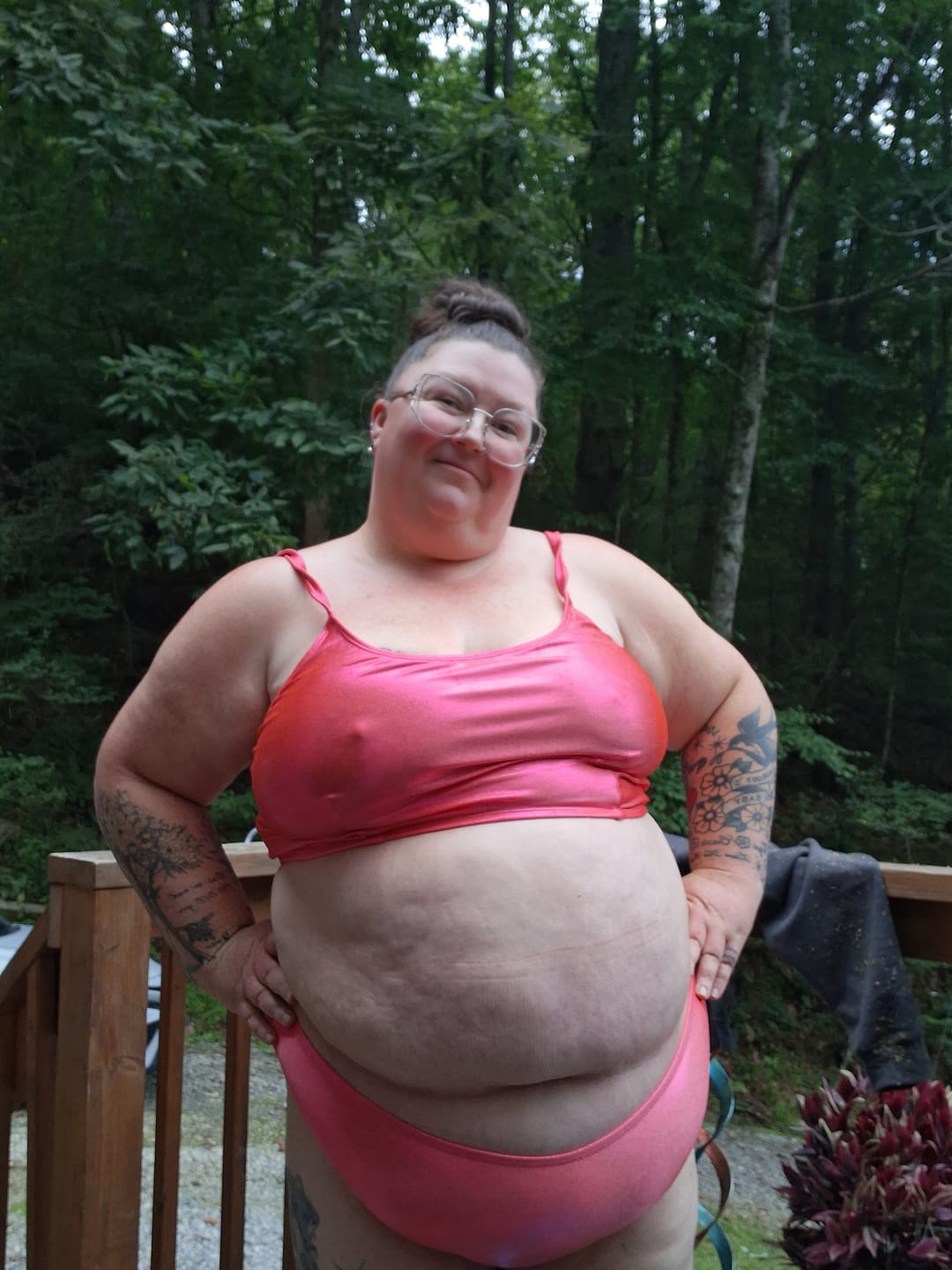 Customer photo review of Guava Glow Scoop Bikini  Top