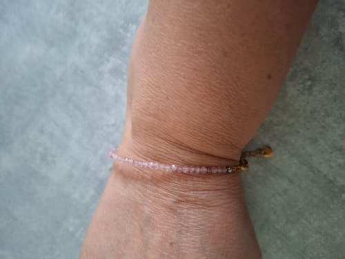Customer photo review of Rose Quartz Bracelet - Beads