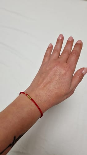 Customer photo review of Tibetan Luck Bracelet with Small Copper Beads