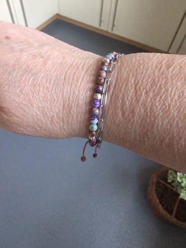 Customer photo review of Tibetan Energy Bracelet - Purple Jasper