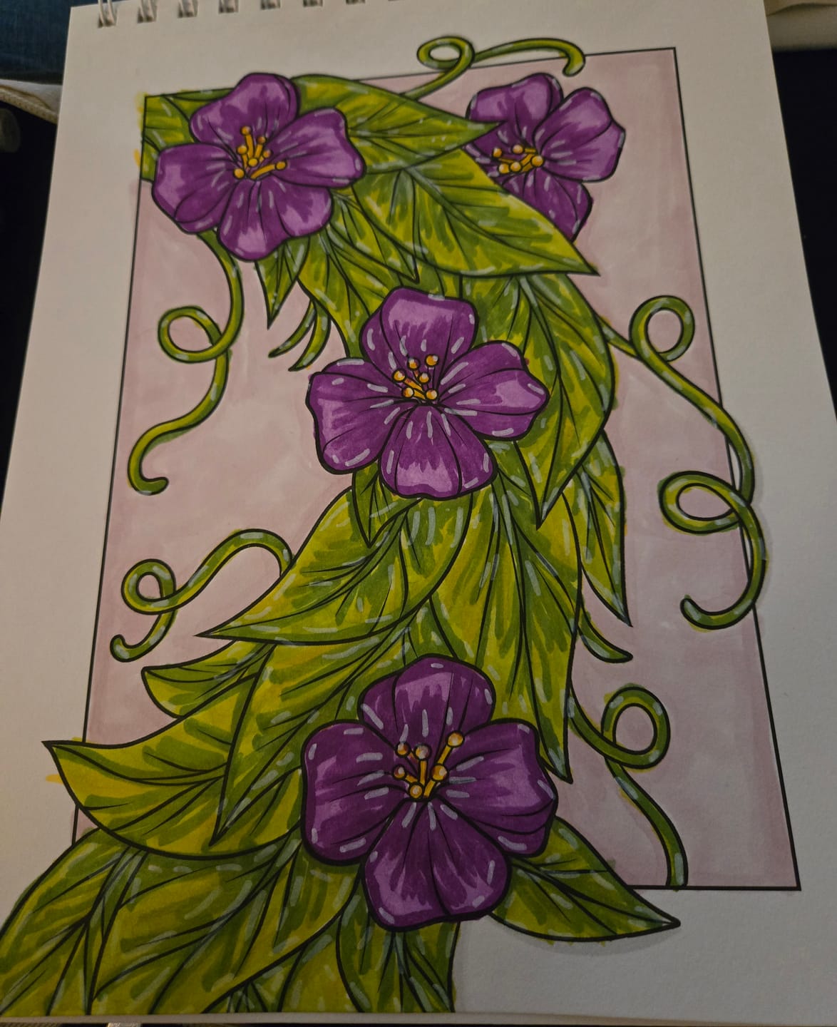Customer photo review of Ohuhu x Jade Summer Alcohol Markers & Coloring Book Set, 47 Colors + 1 Colorless Blender, Honolulu B, Brush & Fine Dual Tips