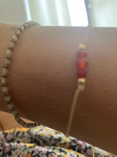 Customer photo review of Carnelian Bracelet - Natural Cord