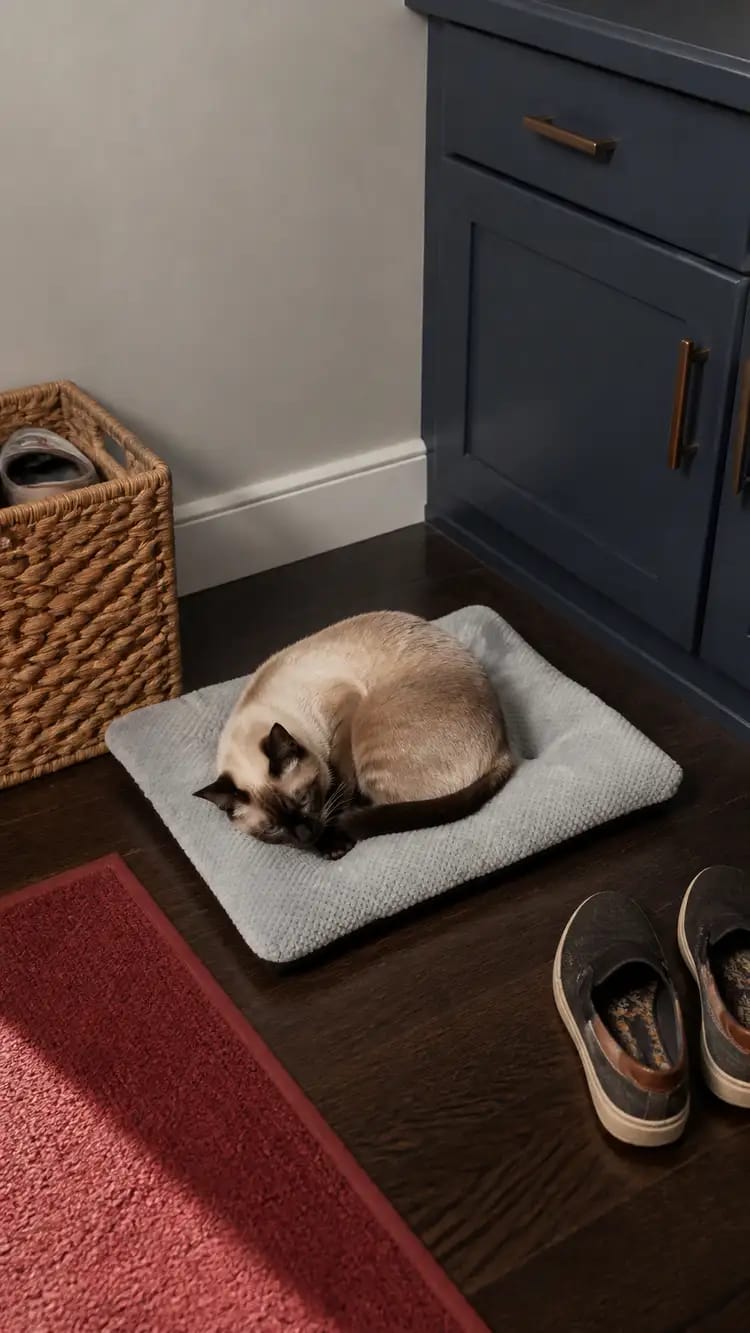 Customer photo review of Plush Haven Calming Pet Bed