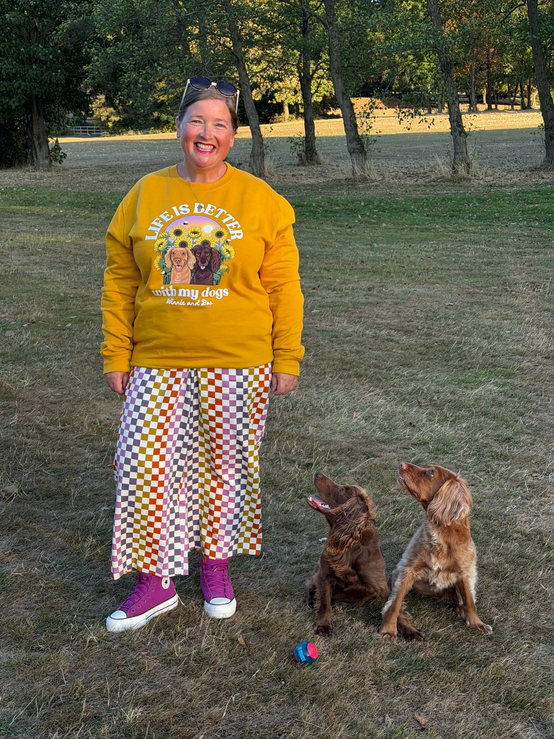 Customer photo review of Personalised Sunflower Sweatshirt (Front Print) | Life is Better With My Dog
