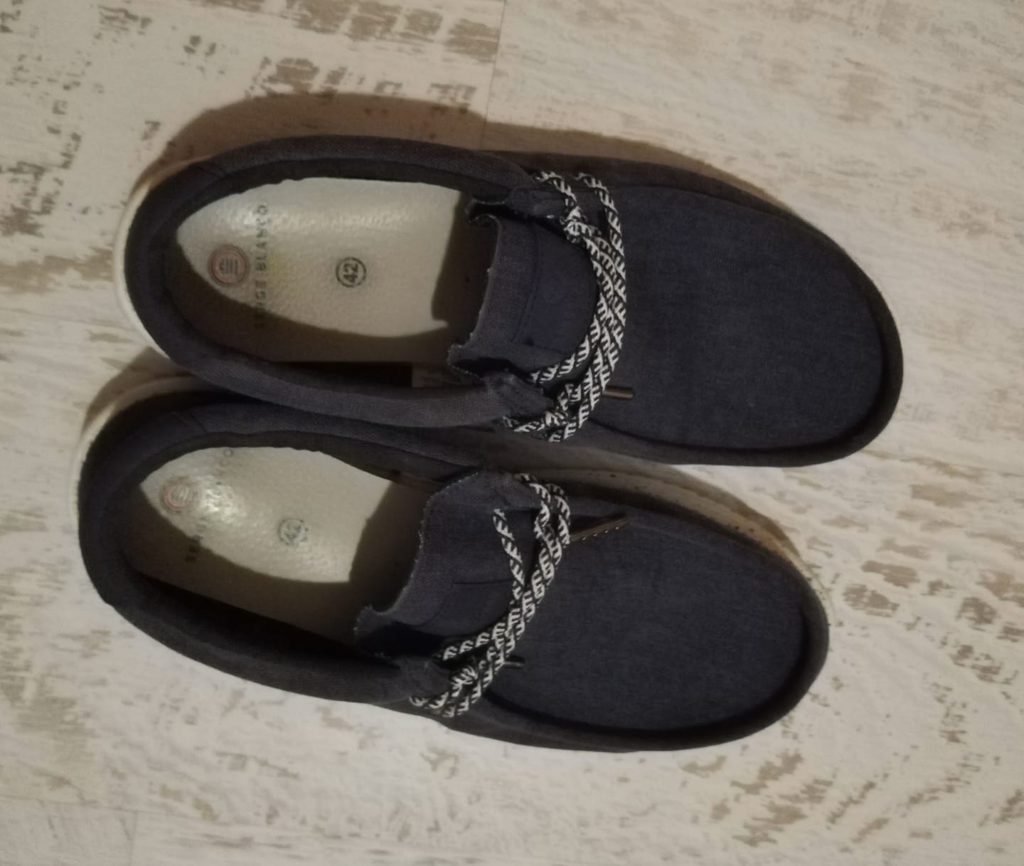 Customer photo review of Chaussures bateau Saint-Jean bleu marine