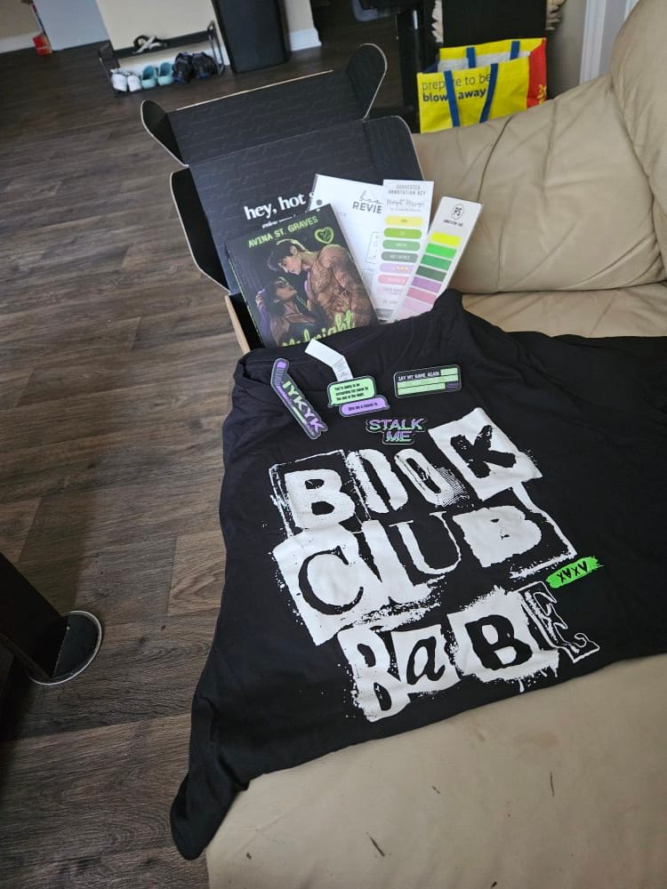 Customer photo review of smut slut book club subscription