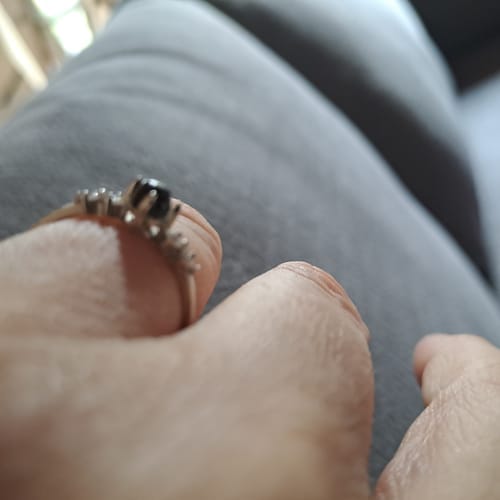 Customer photo review of Obsidian Ring - Pearl Cut
